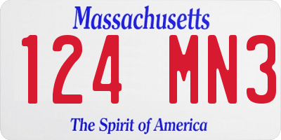 MA license plate 124MN3