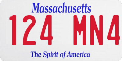 MA license plate 124MN4