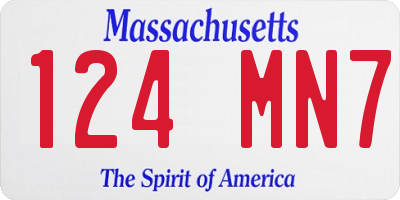 MA license plate 124MN7