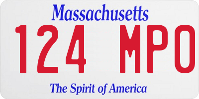 MA license plate 124MP0