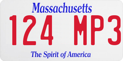 MA license plate 124MP3