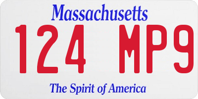 MA license plate 124MP9