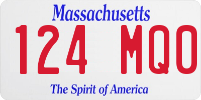 MA license plate 124MQ0
