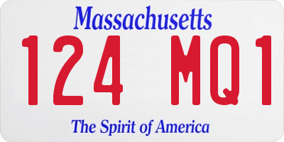 MA license plate 124MQ1