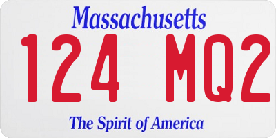 MA license plate 124MQ2