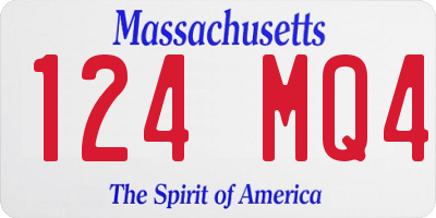 MA license plate 124MQ4