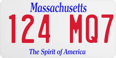 MA license plate 124MQ7
