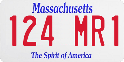 MA license plate 124MR1