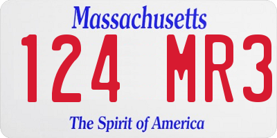 MA license plate 124MR3