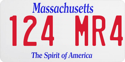 MA license plate 124MR4