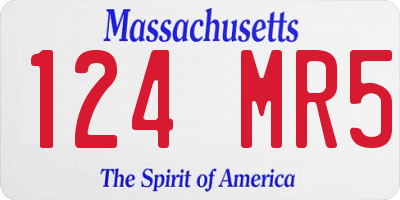 MA license plate 124MR5