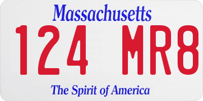MA license plate 124MR8