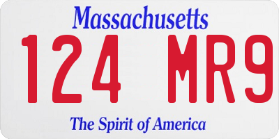 MA license plate 124MR9
