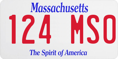 MA license plate 124MS0