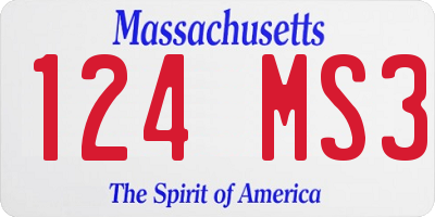 MA license plate 124MS3