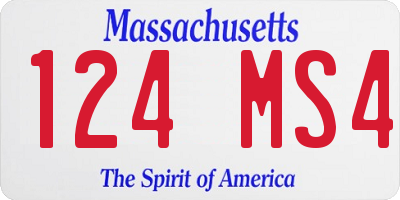 MA license plate 124MS4