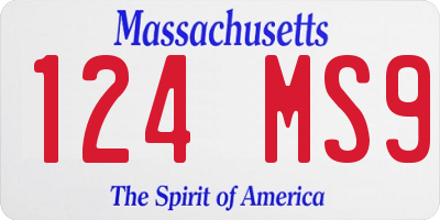 MA license plate 124MS9