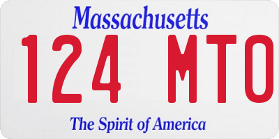 MA license plate 124MT0