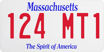 MA license plate 124MT1