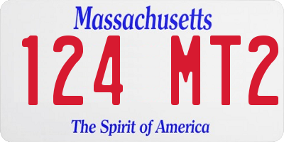 MA license plate 124MT2