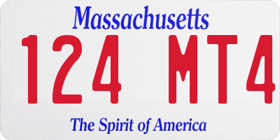 MA license plate 124MT4