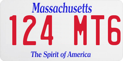 MA license plate 124MT6