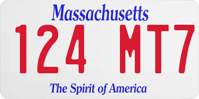 MA license plate 124MT7