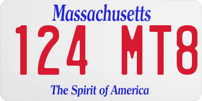 MA license plate 124MT8