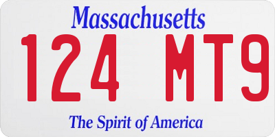 MA license plate 124MT9