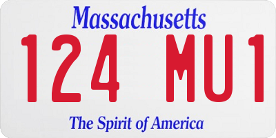 MA license plate 124MU1