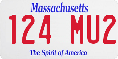 MA license plate 124MU2