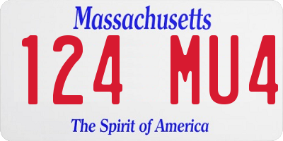 MA license plate 124MU4