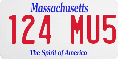 MA license plate 124MU5