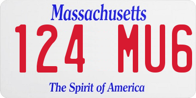 MA license plate 124MU6
