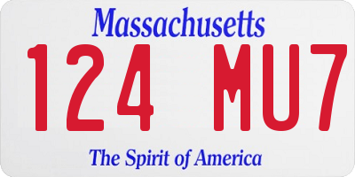 MA license plate 124MU7