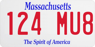 MA license plate 124MU8