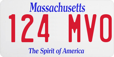 MA license plate 124MV0