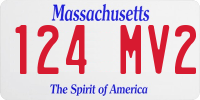 MA license plate 124MV2