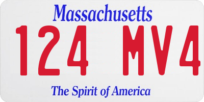 MA license plate 124MV4