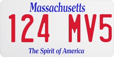 MA license plate 124MV5