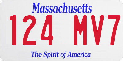 MA license plate 124MV7