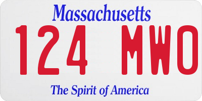 MA license plate 124MW0