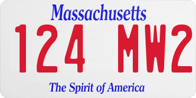 MA license plate 124MW2