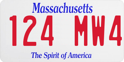 MA license plate 124MW4