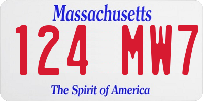 MA license plate 124MW7