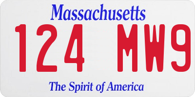 MA license plate 124MW9