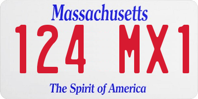 MA license plate 124MX1