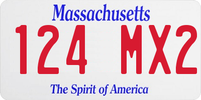 MA license plate 124MX2