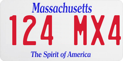 MA license plate 124MX4