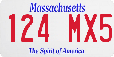 MA license plate 124MX5